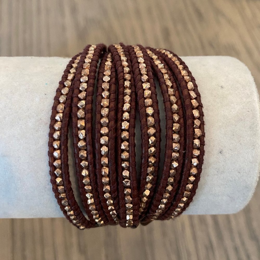 NWT Chan Luu Rose Gold Nugget Multi Strand Single